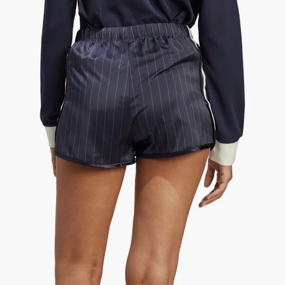 ADIDAS Pinstripe Satin Shorts (S/Blue) - Picture 4 of 13